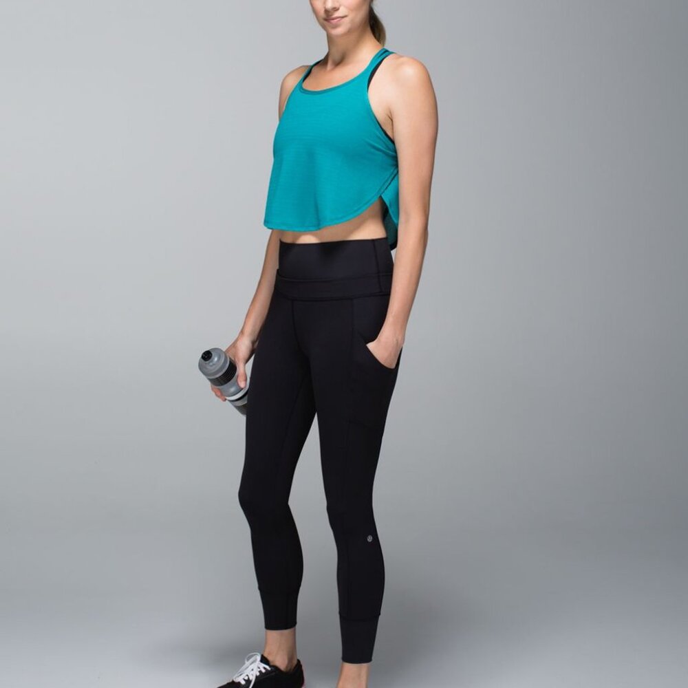 Lululemon On the Run Crop Top - Teal